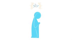 Annunciation Virgin Mary Image Prayer, art video illustration.