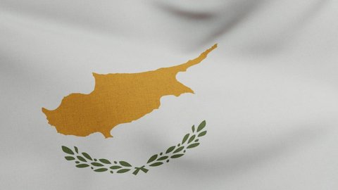 National flag of Cyprus waving original size and colors 3D Render, Republic of Cyprus flag textile, simea tis Kipru or Kibris bayragi designed by Ismet Guney, cyprus independence day