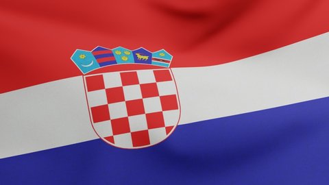 National flag of Croatia waving original size and colors 3D Render, Republic of Croatia flag textile, Zastava Hrvatske, Trobojnica with coat of arms Croatia, croatian independence day, Miroslav Sutej