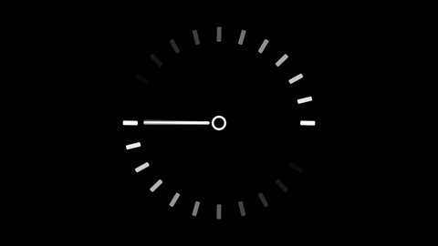 Abstract clock with moving arrows animation on black background. Indicator for loading progress. Seamless looping. Video animated background.