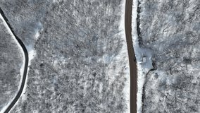 Winding Roads on the Winter Season Drone Video, Kartepe National Park Kocaeli Izmit Turkey