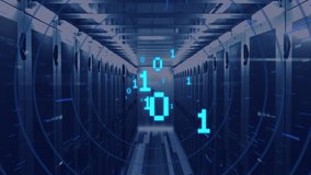 Animation of binary coding and circles over server room. global technology and digital interface concept digitally generated video. - Powered by Shutterstock - Get 15% off with code: PIKWIZARD15
