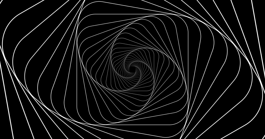 4K Spiral Tunnel Background Seamless Loop Twist Animation. Abstract motion screen infinite deep rotation animated backdrop. Swirl line black and white turn around seamlessly from the center of screen. | Shutterstock HD Video #1088659635