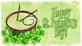 Saint Patricks Day Text. Abstract green background