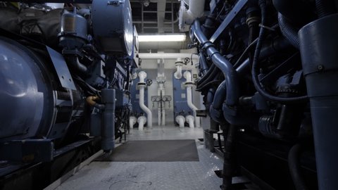 Between diesel generators in engine room