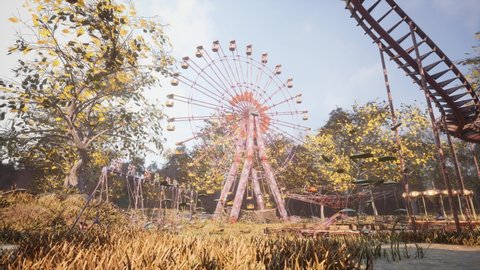 abandoned theme park 3d animation