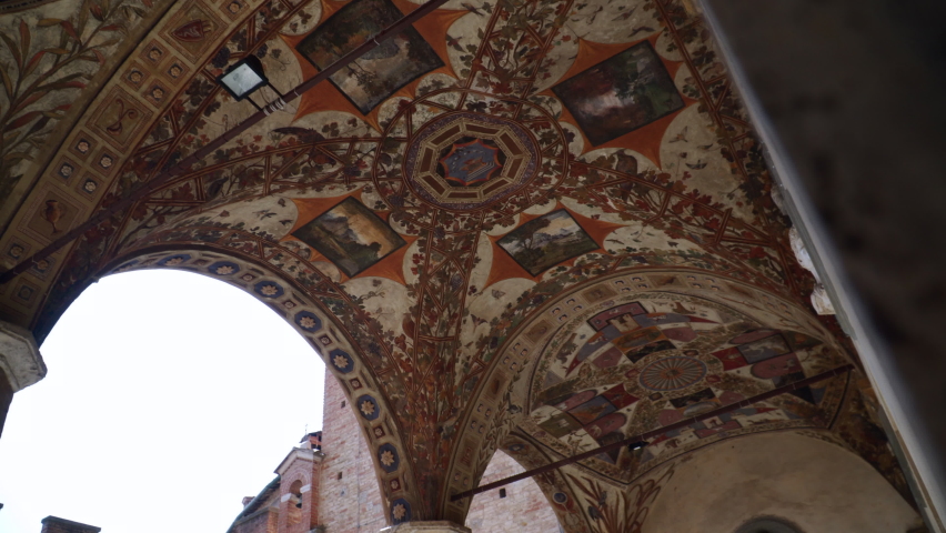 the painted ceiling of a palace in Florence 