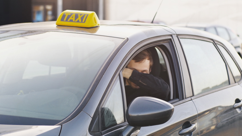 Emotional portrait of angry male taxi driver. | Shutterstock HD Video #1088679567