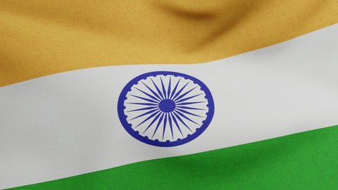 National flag of India waving original size and colors 3D Render, Republic of India flag textile designed by Pingali Venkayya, coat of arms India independence day, Ashoka Chakra