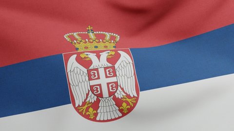 National flag of Serbia waving original colors 3D Render, Republic of Serbia flag textile, Zastava Srbije or trobojka, coat of arms Serbia independence day, Habsburg
