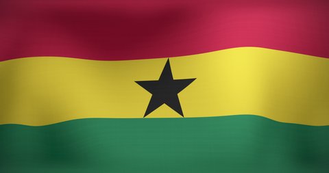 Animation of waving flag of ghana. flags, national symbols and patriotism concept digitally generated video.