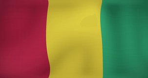 Animation of waving flag of guinea. patriotism and flag of the world concept digitally generated video.