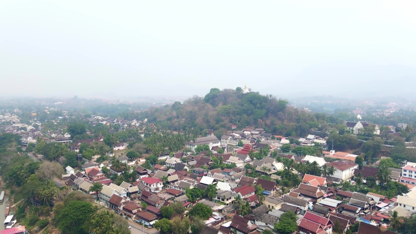 Drone aerial view of Luang Prabang, Laos Royalty-Free Stock Footage #1088693287