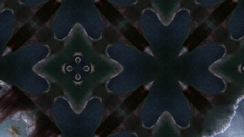 hypnotic kaleidoscopic shot, moving geometric shapes, hallucination and dream