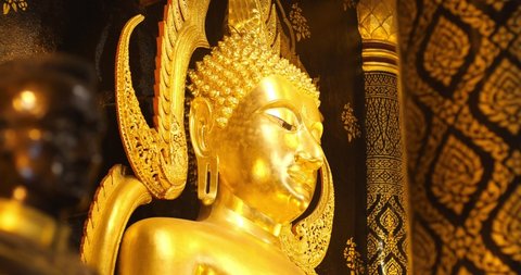 The big golden Buddha statue. Buddha statue in Wat Phra Sri Rattana Mahathat Temple, Name is Phra Buddha Chinnarat, Phitsanulok in Thailand.