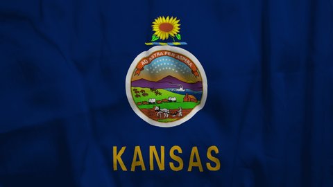 U.S states flags. Flag of Kansas. High quality 4K resolution.	