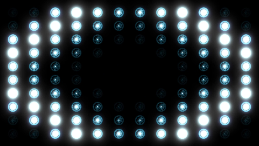 Flashing Led wall light. Animation of flashing light bulbs on led wall or projectors for stage lights. Flashes on 27 different screens  4K video | Shutterstock HD Video #1088701061