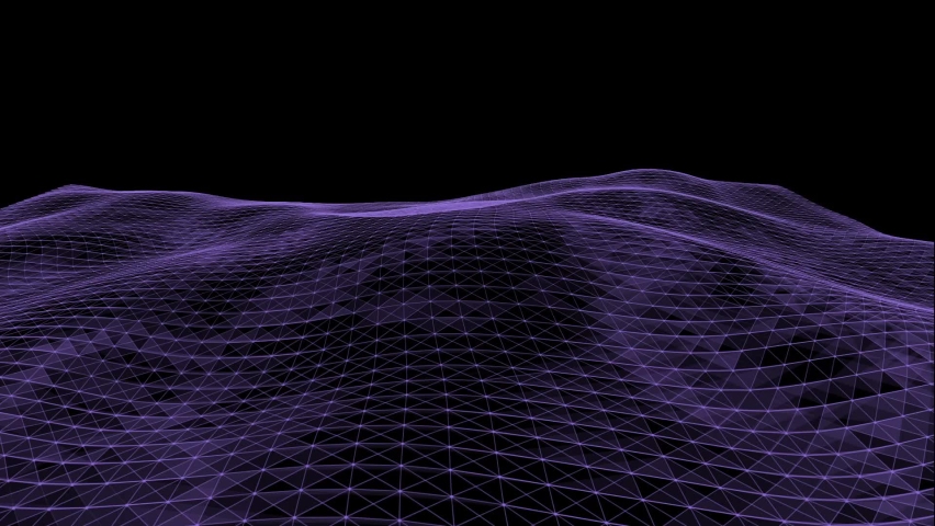 Futuristic Digital Purple Particles Wave Background. Data Flow Concept. NFT Metaverse. Abstract Cyber Technology.  | Shutterstock HD Video #1088702443