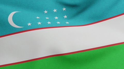 National flag of Uzbekistan waving original colors 3D Render, Republic of Uzbekistan flag textile designed Farxod Yuldasev, coat of arms Uzbekistan independence day, Uzbek or Ozbekiston davlat bayrogi