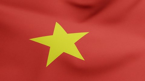 National flag of Vietnam waving original colors 3D Render, Socialist Republic of Vietnam flag textile designed by Nguyen Huu Tien, coat of arms Vietnam independence day, Vietnamese flag of Fatherland