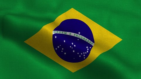 Brazil flag video. 3d flags Slow Motion video. Brazil flag Blowing Close Up. Brazil flag Motion 4k resolution Brazil Background