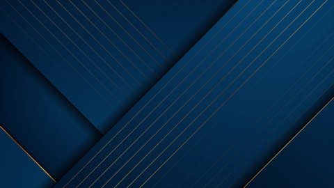 Dark blue and golden abstract tech geometric motion background. Seamless looping. Video animation Ultra HD 4K 3840x2160