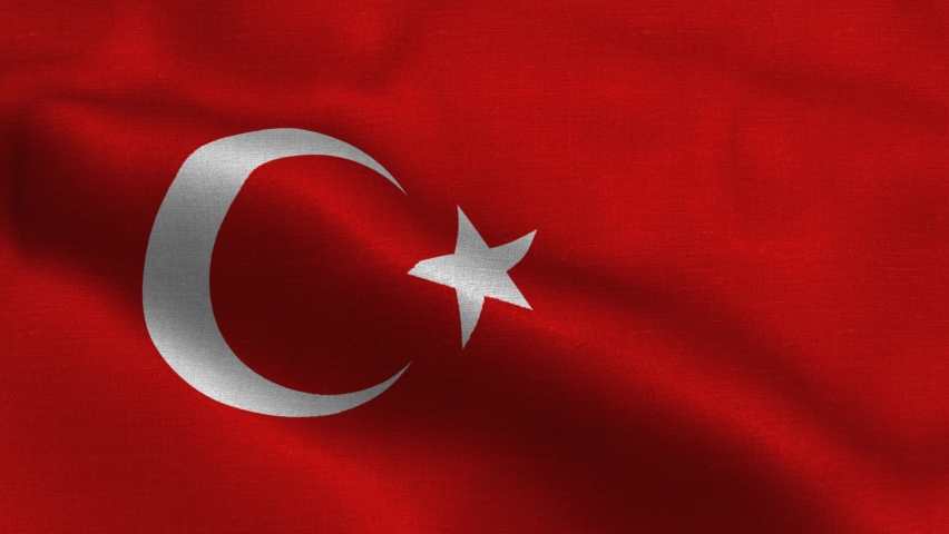 Turkey waving flag. National 3d Turkish flag waving. Turkish flag 4k resolution Background. Turkey flag Closeup