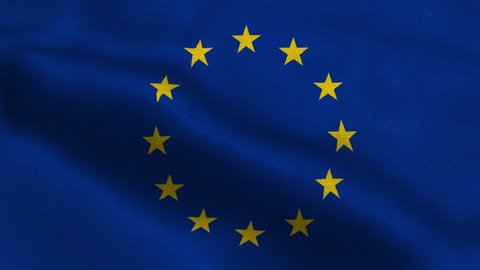 European Union 4K Waving EU Flag Background