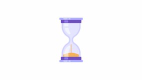 Hourglass animation. sandglass, sand timer or sand clock on white background. vintage clock. cartoon flat style stock footage, time management, measuring time concept - Powered by Shutterstock - Get 15% off with code: PIKWIZARD15