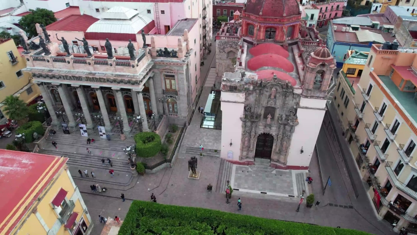 Panoramic view of the Juarez Theater, Guanajuato, Mexico