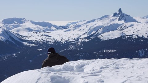 Whistler Mountain on a sunny day, ski mountain, sunny day, winter, ski hill. 4k 24fps