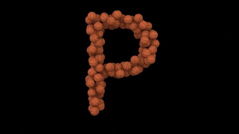 3D Render of Basketball Looping Animation Letter P