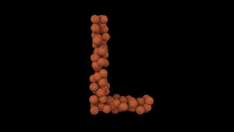 3D Render of Basketball Looping Animation Letter L