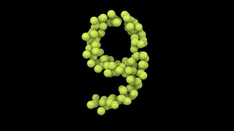 3D Render of Tennis Ball Themed Looping Animation Number 9