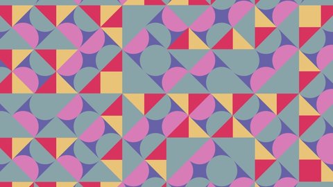 Abstract geometric mosaic with very peri violet elements. Geometric tiles in abstract animated pattern. Motion graphic background in a flat design