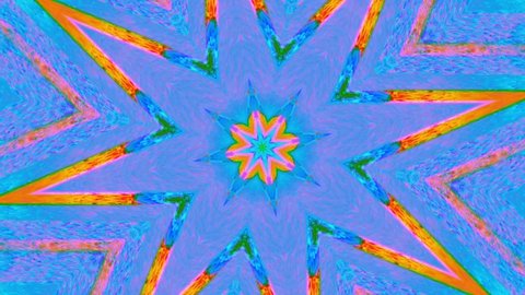 Multicolored dynamic cyberpunk dreamy glittering background. Kaleidoscope footage for your project. 