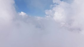 Puffy fluffy white clouds sky time lapse. Slowly moving clouds B Roll Footage Cloudscape timelapse. Cloudy footage time lapse nature 4k. Worship christian religious background. Building motions clouds