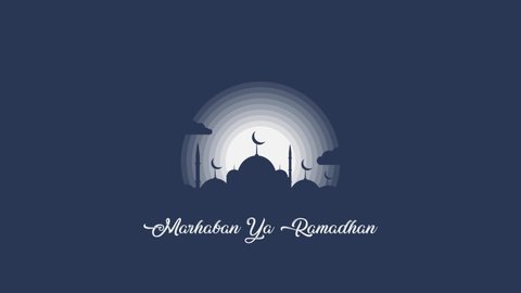 Ramadan Kareem Marhaban Ya ramadan. Beautiful 4k Ramadan Islamic design concept. Religious Asian Muslim festival celebration.