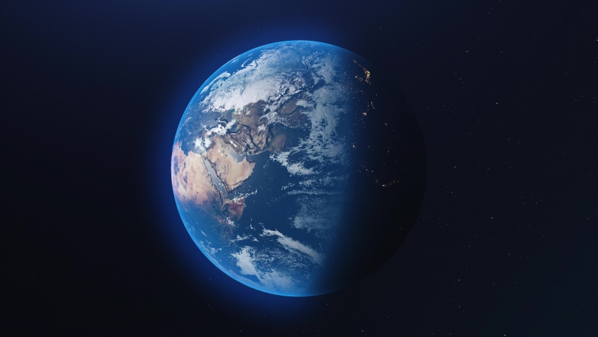 Earth zoom in to the Middle East and North Africa region, UHD4K 25Fps  Royalty-Free Stock Footage #1088733401