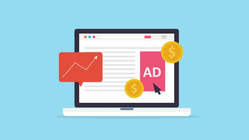 Pay per click advertising campaign, Website PPC, Earn money from PPC - 2d animation video clip