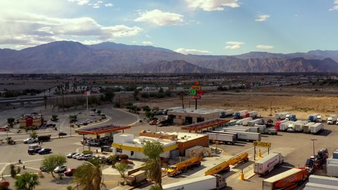 Coachella , California , United States - 01 28 2022: Love's Travel Stop and truck stop 