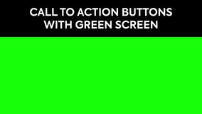 6 Call to Action Buttons Isolated on Green Screen, Bundle of Click Buttons on Green Background for Your Videos, Click Next, Comment, Explore, Follow Now, Share, Watch More