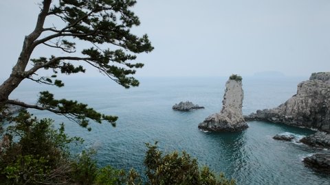 Oedolgae Rock tourist attraction, Jeju island, South Korea