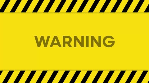 WARNING. Industrial Barricade Stock Video Animation, Different WARNING Animation Styles to Choose