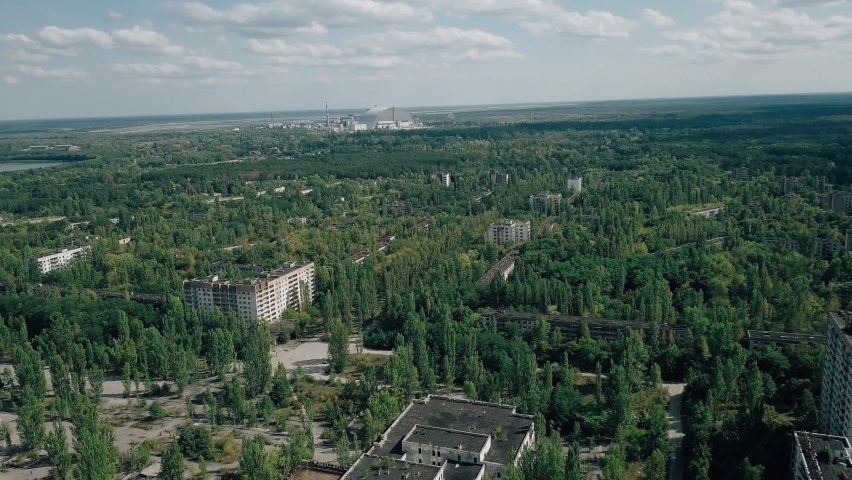 Abandoned Ruins house buildings in ghost town Pripyat, Chernobyl ...