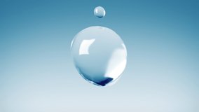 Water Drop Falling Close-up in Super Slow Motion. Beautiful 3d Animation on Blue, White and Black Backgrounds. Waving Natural Shape. 4k UHD 3840x2160. - Powered by Shutterstock - Get 15% off with code: PIKWIZARD15
