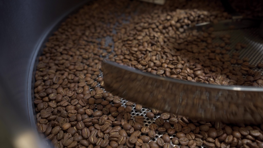 Full Freshly Dark Roasted Colombian Coffee Stock Footage Video 100   1 