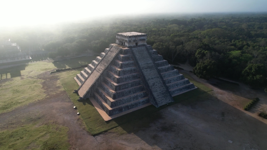 Mayan pyramid with drone 4k, Guanajuato, Mexico