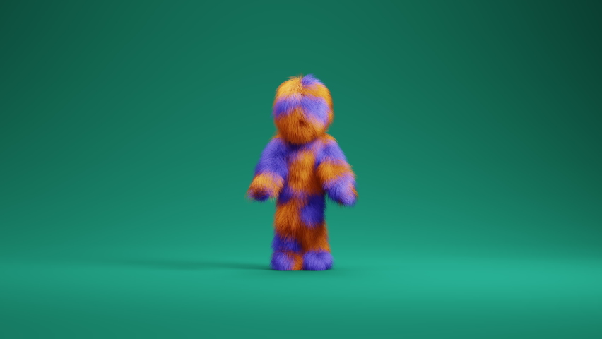 Cute furry 3D character dancing. Fur mascot dance animation. 3D rendering. | Shutterstock HD Video #1088770871