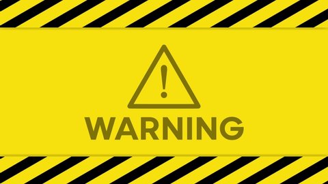 WARNING. Industrial Barricade Stock Video Animation, Different WARNING Sign Animation Styles to Choose